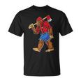 Bigfoot Lumberjack Sasquatch Carpenter Men Dad Boys T-Shirt
