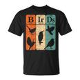 Birds Periodic Table Elements Birdwatching Ornithology T-Shirt