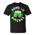 Bitches Drink Up St Patrick's Day Beer Lover Womens T-Shirt