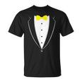 Black And White Tuxedo With Yellow Bow Tie NoveltyT-Shirt