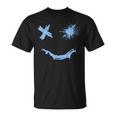 Blue Grunge Smile Blue Color Graphic T-Shirt