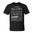 Bodas De Plata 25 Años Aniversario De Boda Regalo Camiseta unisex