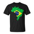 Brazil Map Brazilian Flag Trip Brasileiro Bandeiro Do Brasil T-Shirt