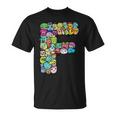 Buchstabe F Monsters Alphabet Name Initiale Niedlich Monogrammiert T-Shirt