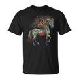 Caballo Arte Árbol Colorido Animal Caballo Camiseta unisex