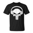 Calavera Dj Con Cascos Dj Skull Headphones Camiseta unisex
