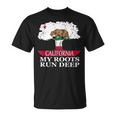 California Pride Flag My Roots Run Deep Tree T-Shirt