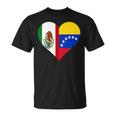 Camisaenezolana Mexicana Corazón Banderaenezuela México Camiseta unisex