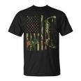 Camo Flag Deer Bow Hunting Patriotic Hunter Dad Archer T-Shirt