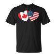 Canada Usa Flag Heart Canadian Americans Love Cute T-Shirt