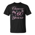 Cheers To 60 Years 1962 60Th Birthday Queen Pink Diamond T-Shirt