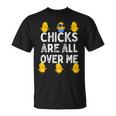 Chicks Are All Over Me Easter Baby Chicken Kids Boys T-Shirt