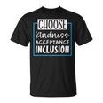 Choose Kindness Acceptance Inclusion Orange Day T-Shirt