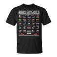 Circuitos Formula Racing 2024 Amante De Los Coches Retro Racing Camiseta unisex