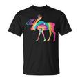 Colorful Moose Alaska Specie Wild Animal Hunting T-Shirt