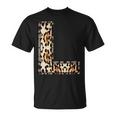 Cool Letter L Initial Name Leopard Cheetah Print T-Shirt