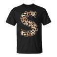 Cool Letter S Initial Name Leopard Cheetah Print T-Shirt