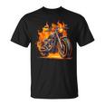 Cool Motorbike Flames And Burning Motorcycle Love T-Shirt