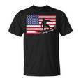 Cool Surfing For Men 4Th Of July American Flag Surfer T-Shirt