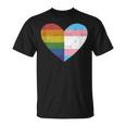 Corazón Con Arco Iris Y Bandera Transgénero Sin Mangas Camiseta unisex