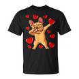 The Cream French Bulldog Dabbing Heart Valentines Day T-Shirt