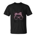 Cute Bunny Rabbit Face With Leopard Glasses Bandana Easter T-Shirt