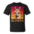 Damen Alpapa Alpaka Fan Lama Fan Liebhaberatertag Tiere Papa Mit-Ausschnitt T-Shirt