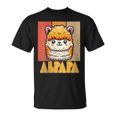 Damen Alpapaatertag Papa Alpaka Retrointageatertag Lustiger Mit-Ausschnitt T-Shirt