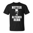 Damen Netter Älterer Herrater Papa Opa Geschenk Gentleman Mit-Ausschnitt T-Shirt