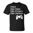 Damen Papa Zockerater Gamer Geburtstag Spruch Lustig Geschenk Mit-Ausschnitt T-Shirt