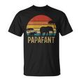 Damen Papafant Papa Elefant Retrointage Sunsetatertag Savanne Mit-Ausschnitt T-Shirt