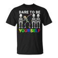 Dare To Be Your Self Dabbing Skeleton Autism Awareness T-Shirt