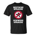 Deutsche Sprache, Schwere Sprache T-Shirt für Herren, Lustiges Sprachlerner Motiv