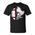 Distressed White Lcp Go Pirates With Football And Patch T-Shirt