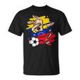 Divertido Dabbing Perro Fútbol Deenezuela Bandera Sport Camiseta unisex