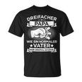 Dreifacher Papaater 3 Kinder Zumatertag Geburtstag T-Shirt