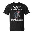 Easily Distracted By Chimpanzee Zoo Animal Lover T-Shirt