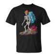 Esqueleto Al Aire Libre Aventuras De Montaña Esqueleto Senderismo Camiseta unisex