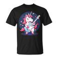 Estrellas Y Unicornio Con Guitarra Para Niños Y Niñas Camiseta unisex