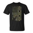 Father's Day Best Dad Ever Vintage Camo Usa Flag Deer Hunter T-Shirt