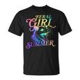 Feral Girl Summer Opossum Tie Dye Pastel Color T-Shirt