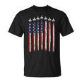 Fighter Jet Airplane American Flag Patriotic 4Th Of July Men T-Shirt