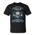 Fireman Biker Skull Never Underestimate Motorcycle T-Shirt