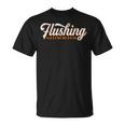 Flushing Queens Cool Retro Nyc Script T-Shirt