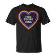 Free Sibling Hugs Heart Lgbt Gay Pride Month Brother Sister T-Shirt