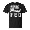 On Friday We Wear Red American Flag Military Supportive T-Shirt