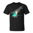 Dinosaur T-Rex Shadow Dutch Blue Peach Faced Lovebird T-Shirt