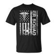 Er Nurse Doctor Emergency Room Hospital Squad Flag Us T-Shirt