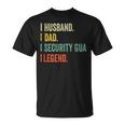 Husband Dad Security Guard Legend Vintage Retro T-Shirt