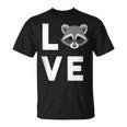 Raccoon Face Animal Lover Cute I Love Raccoons T-Shirt